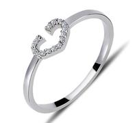 0,04 Carat Diamant Herz Ring in 585`er 14 Karat Weißgold