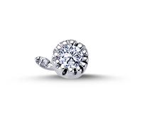 0,05 Carat Diamant Nasenpiercing 750'er 18 Karat Weißgold