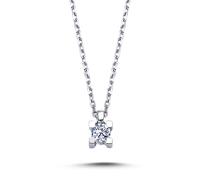 0,08 Carat Diamant Solitär Halskette 14 Karat Weißgold