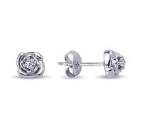 0,10 Carat Design Diamant Solitär Ohrringe 14 Karat Weißgold