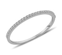 0,11 Carat Diamant halbrund Memoire Allianz Ring 14 Karat Weißgold