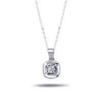 0,13 Carat Diamant Anhänger Halskette 14 Karat Weißgold
