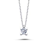 0,13 Carat Diamant Solitär Collier 14 Karat Weißgold