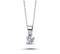 0,13 Carat Diamant Solitär Halskette 585 Weißgold