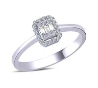 0,14 Carat Diamant Baguette Ring in 8 Karat Weißgold