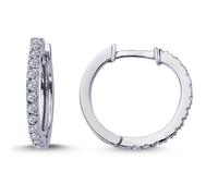 0,14 Carat Diamant Creolen 585`er 14 Karat Weißgold