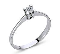 0,14 Carat Diamant Solitär Ring Antragsring 14 Karat Weißgold
