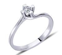 0,14 Carat Solitär Diamant Ring Meisterwerk 14 Karat Weißgold