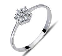 0,15 Carat Diamant Blume Ring in 14 Karat Weißgold