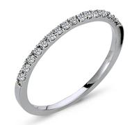0,15 Carat Diamant halbrund Memoire Ring 14 Karat Weißgold