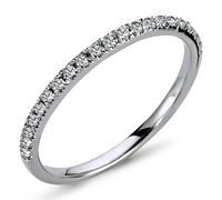 0,15 Carat Diamant halbrund Memoire Ring 14 Karat Weißgold