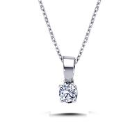 0,15 Carat Diamant Solitär Halskette 14 Karat Weißgold