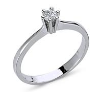 0,15 Carat Diamant Solitär Ring 14 Karat Weißgold