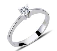 0,15 Carat Diamant Solitär Ring Antragsring 14 Karat Weißgold