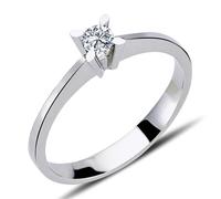 0,15 Carat Diamant Solitär Ring Brillant-Schliff Antragsring in 14 Karat Weißgold