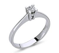 0,15 Carat Diamant Solitär Ring Brillant-Schliff Antragsring in 14 Karat Weißgold
