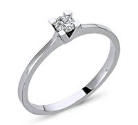 0,15 Carat Diamant Solitär Ring Brillant-Schliff Antragsring in 14 Karat Weißgold