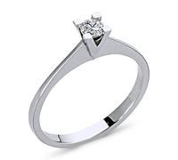 0,15 Carat Diamant Solitär Ring Meisterstück in 14 Karat Weißgold