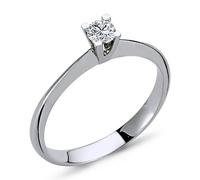 0,15 Carat Diamant Solitär Ring Meisterstück in 14 Karat Weißgold