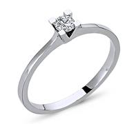 0,15 Carat Diamant Solitär Ring Meisterwerk 14 Karat Weißgold