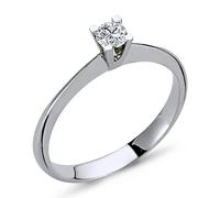 0,15 Carat Diamant Solitär Ring Meisterwerk 585/1000 Weißgold