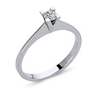 0,15 Carat Diamant Solitär Ring Meisterwerk 585 Weißgold