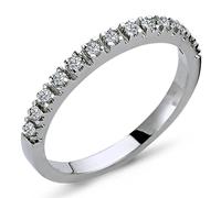 0,16 Carat Diamant halbrund Memoire Eternity Ring in 14 Karat Weißgold
