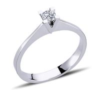 0,16 Carat Diamant Solitär Damenring 14 Karat Weißgold