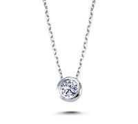 0,16 Carat Diamant Solitär Halskette 14 Karat Weißgold