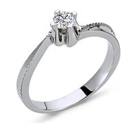 0,16 Carat Diamant Solitär Meisterwerk 14 Karat Weißgold