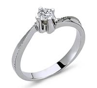 0,16 Carat Diamant Solitär Meisterwerk 14 Karat Weißgold