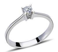 0,16 Carat Diamant Solitär Ring Antragsring 14 Karat Weißgold