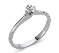 0,16 Carat Diamant Solitär Ring Brillant-Schliff Antragsring in 14 Karat Weißgold