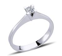 0,16 Carat Diamant Solitär Ring Meisterstück in 14 Karat Weißgold