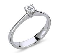 0,16 Carat Diamant Solitär Ring Meisterwerk 14 Karat Weißgold