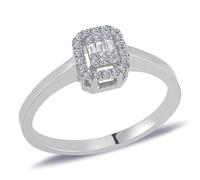 0,16 Carat Diamantring mit Diamanten in Baguette-Schliff