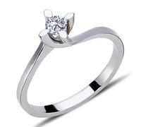 0,16 Carat Solitär Diamant Ring Antragsring 14 Karat Weißgold