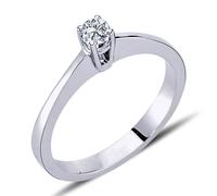0,16 Carat Solitär Diamant Ring Meisterstück in 14 Karat Weißgold