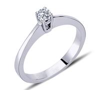 0,16 Carat Solitär Diamant Ring Meisterwerk 14 Karat Weißgold