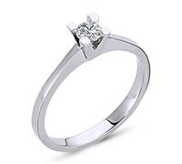0,16 Carat Solitär Diamantring Brillant-Schliff 14 Karat Weißgold