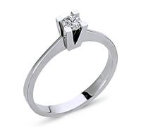 0,17 Carat Diamant Solitär Ring 14 Karat Weißgold