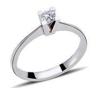 0,17 Carat Diamant Solitär Ring Brillant-Schliff Antragsring in 14 Karat Weißgold