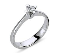 0,17 Carat Diamant Solitär Ring Brillant-Schliff Antragsring in 14 Karat Weißgold