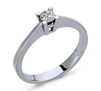 0,17 Carat Diamant Solitär Ring Meisterstück in 14 Karat Weißgold