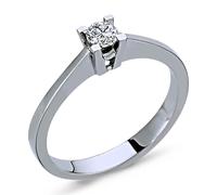 0,17 Carat Diamant Solitär Ring Meisterwerk 14 Karat Weißgold