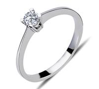 0,18 Carat Diamant Antragsring 14 Karat Weißgold