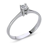 0,18 Carat Diamant Solitär Meisterwerk 14 Karat Weißgold