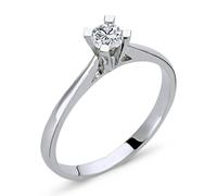 0,18 Carat Diamant Solitär Ring 14 Karat Weißgold