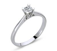 0,18 Carat Diamant Solitär Ring 14 Karat Weißgold
