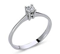 0,18 Carat Diamant Solitär Ring Meisterstück in 14 Karat Weißgold